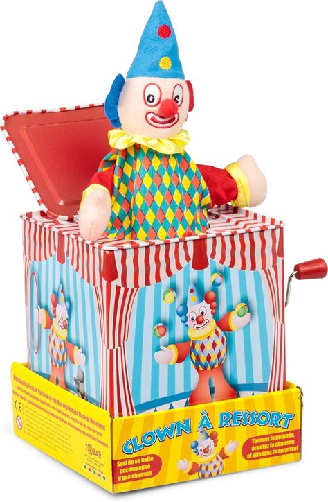 metal jack in the box|Tobar Clown Jack in The Box Traditional Tin Toy, Assorted Colour.